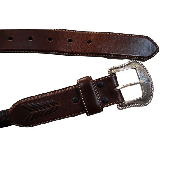 Nocona Unisex Brown Western Belt N2475302 Concho Woven Size 46 - Picture 6 of 7